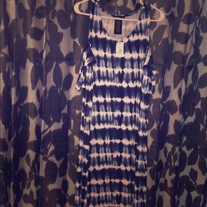 BNWT Blue Tye Dye Maxi Dress (Navy & white)